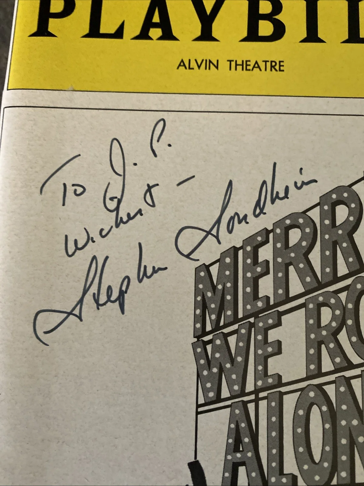 Stephen Sondheim Signed Merrily We Roll Along 1981 playbill w Carnegie Hall Book, изображение 3
