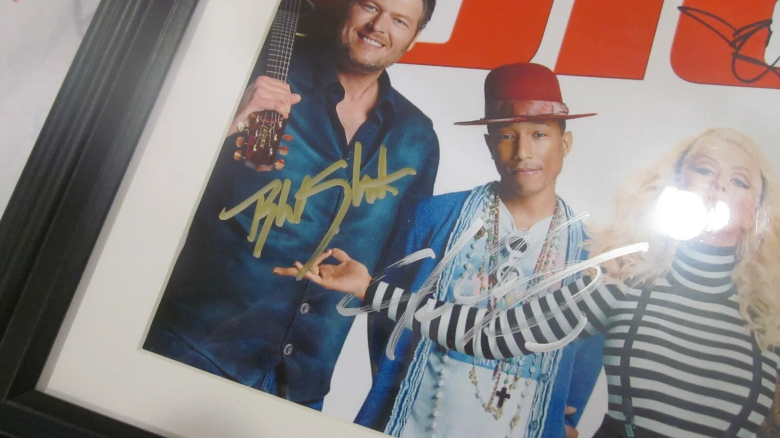 THE VOICE-TV SHOW SIGNED AUTOGRAPHED CAST AGUILERA-FERRELL-SHELTON-LEVINE COA, image 2