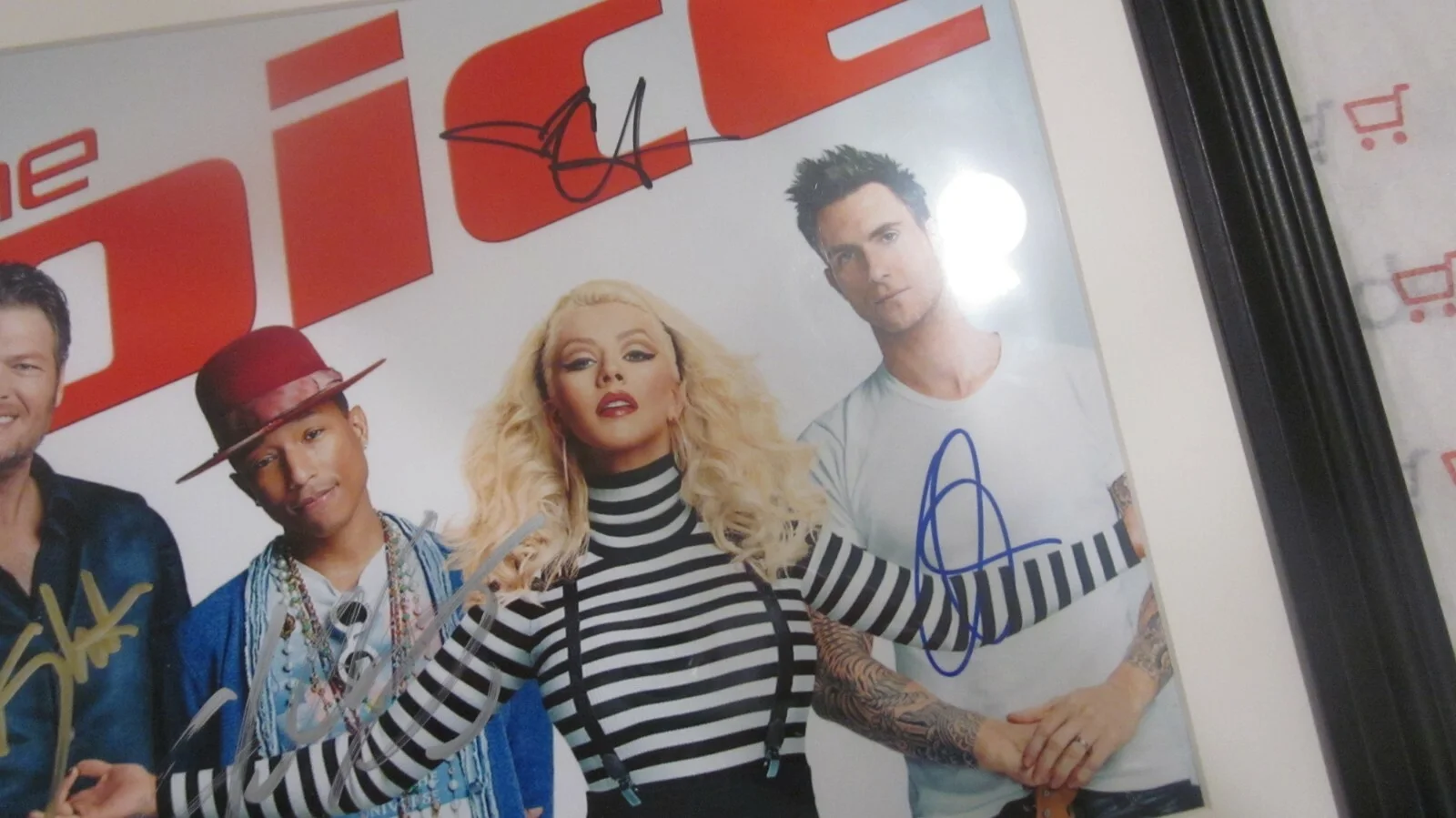 THE VOICE-TV SHOW SIGNED AUTOGRAPHED CAST AGUILERA-FERRELL-SHELTON-LEVINE COA, image 3