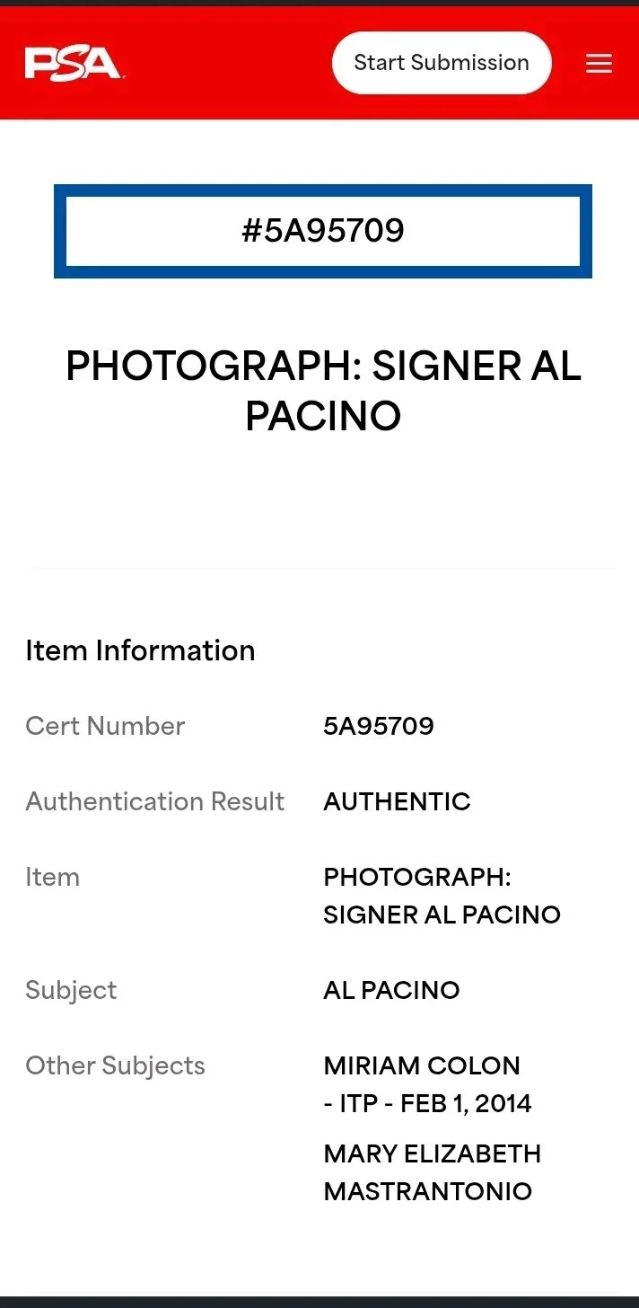 Al Pacino Mary Elizabeth Mastrantonio Míriam Colón Steven Bauer — Al Pacino Mary Elizabeth Mastrantonio Míriam Colón Autographed 11x14 PSA/DNA ITP, image 5