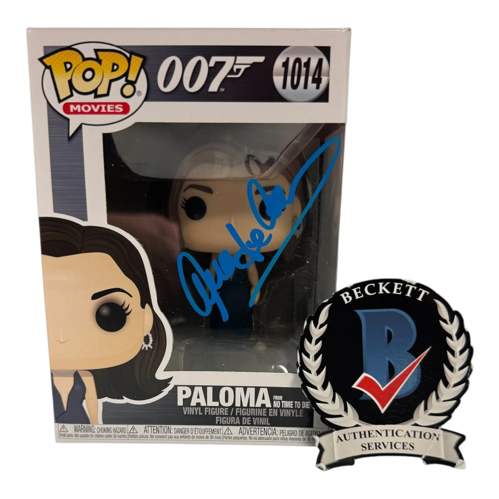 ANA DE ARMAS — ANA DE ARMAS SIGNED AUTOGRAPH JAMES BOND FUNKO POP 1014 BECKETT BAS COA 007