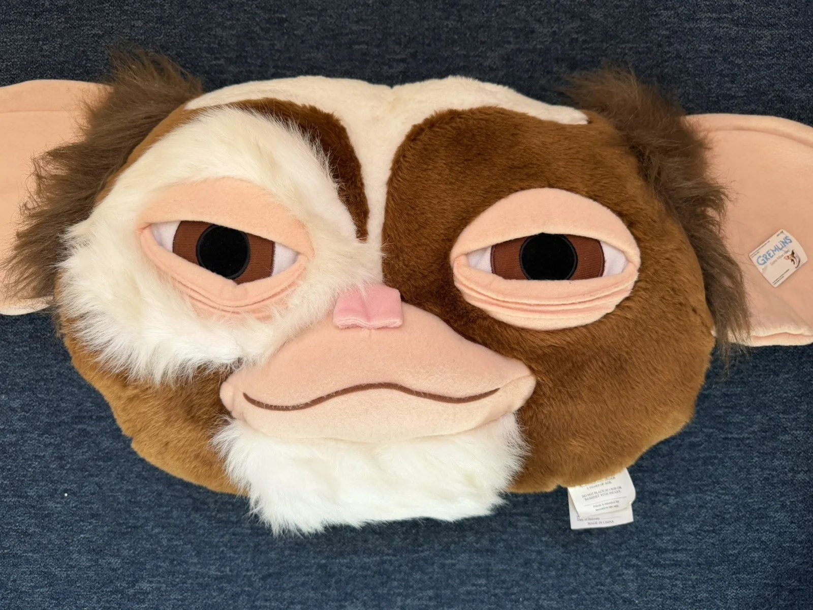 Neca Gremlins Large Gizmo Head Cushion pillow mogwai brown white plush toy, изображение 2