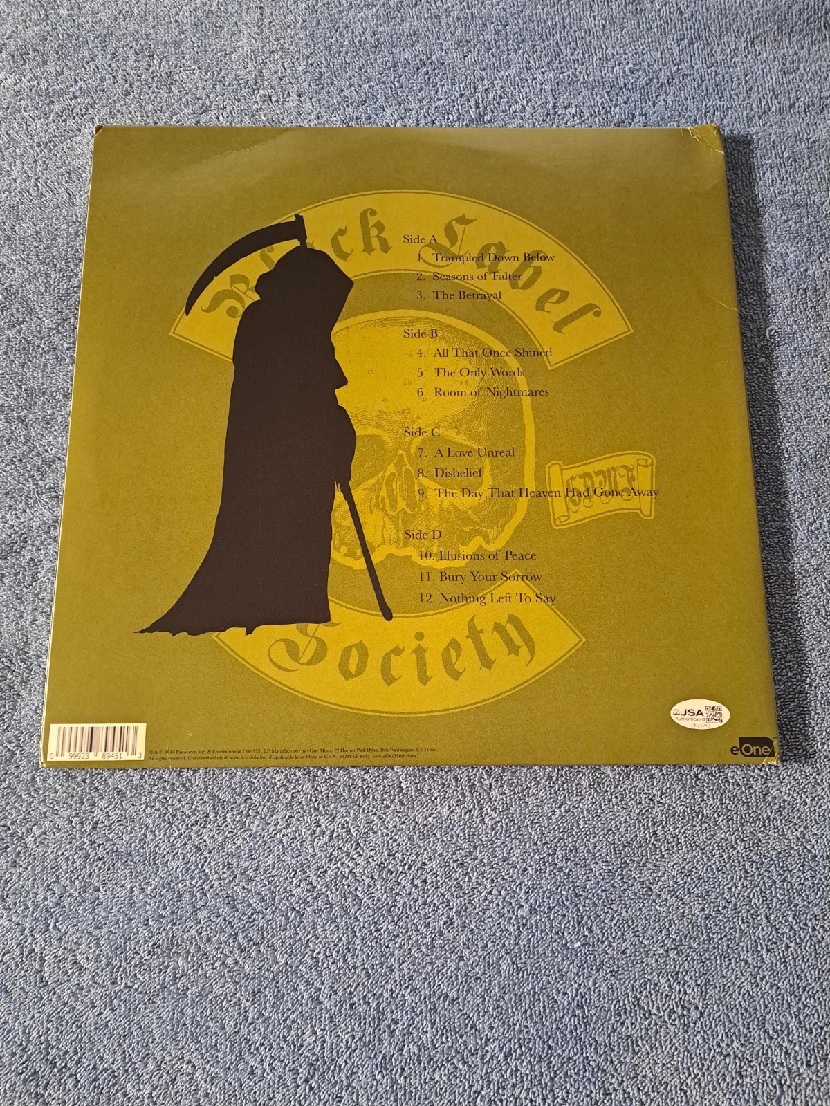 BLACK LABEL SOCIETY SIGNED "GRIMMEST HITS" VINYL ZAKK WYLDE AND OTHERS JSA COA, изображение 3