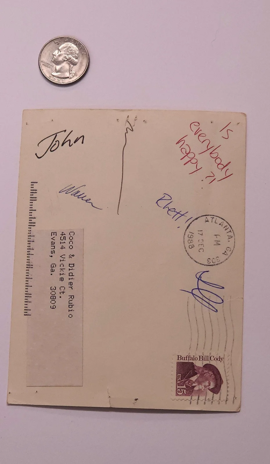 Guadalcanal Diary Seasons Greetings Postcard Autographed, изображение 2