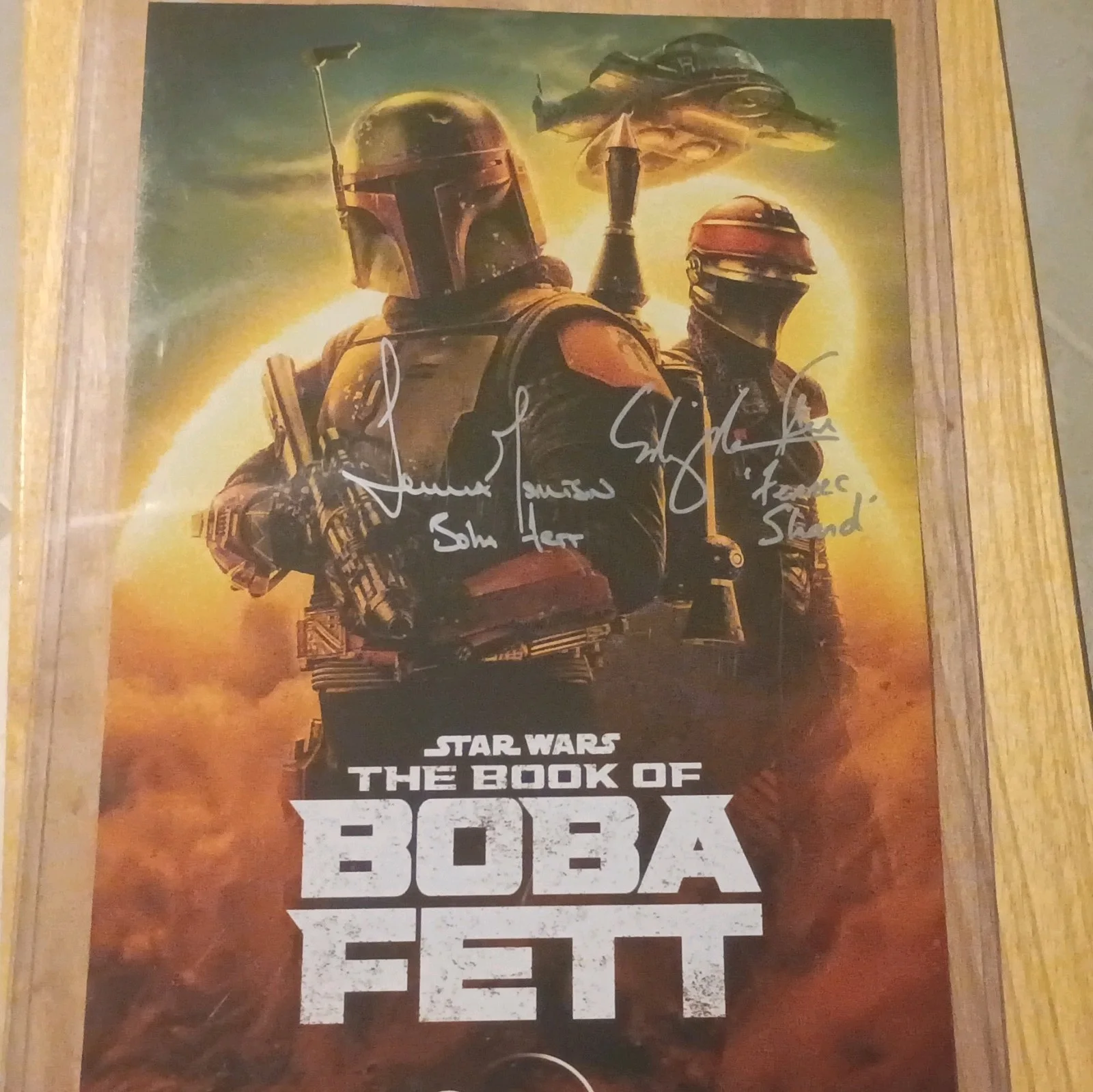 Temuera Morrison, Fennec Shand — Star Wars Book of Boba Fett Autographed Poster Beckett Temuera Morrison Fennec …