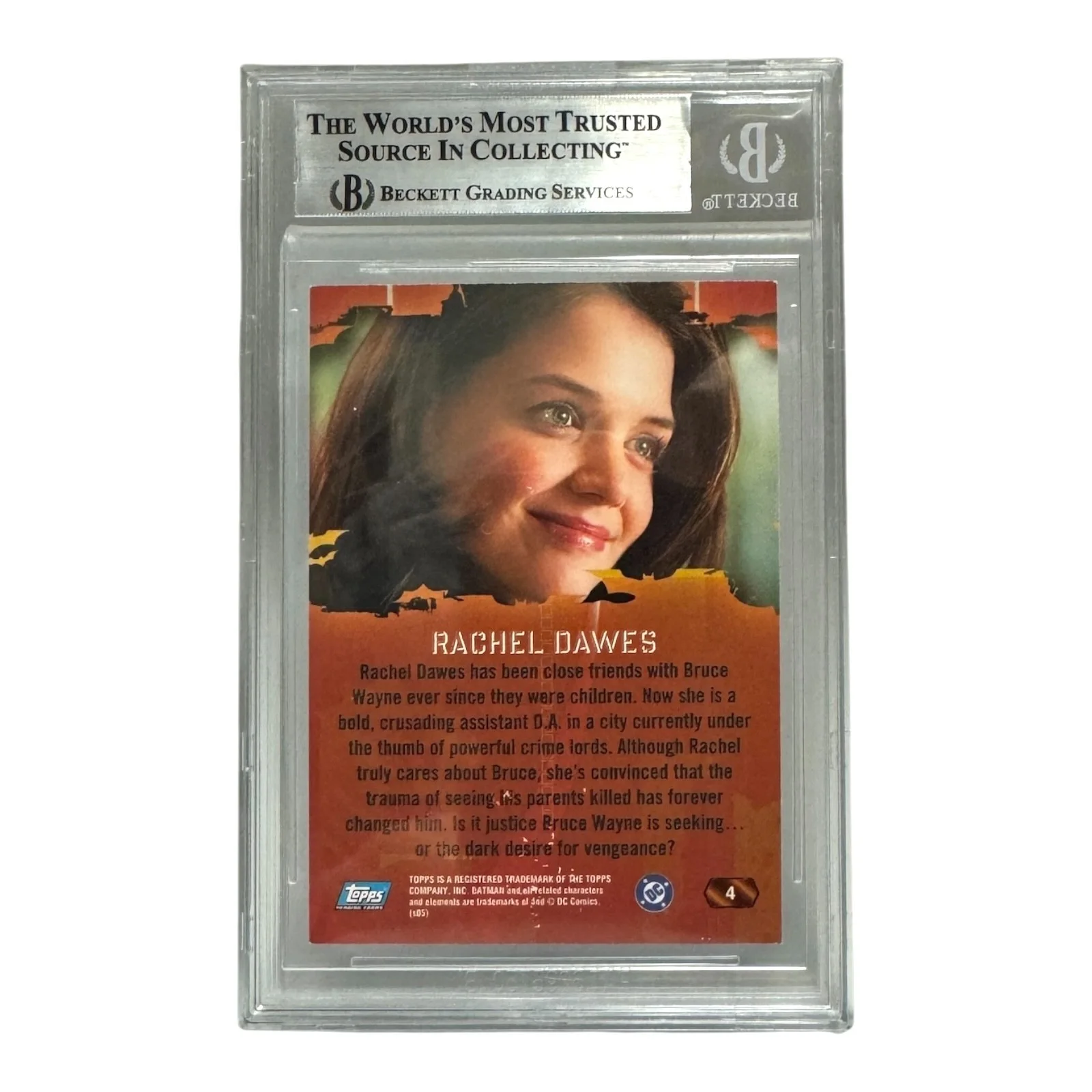 Katie Holmes — Katie Holmes Signed Autograph Slabbed 2005 Topps Batman Begins Card Beckett BAS, image 2