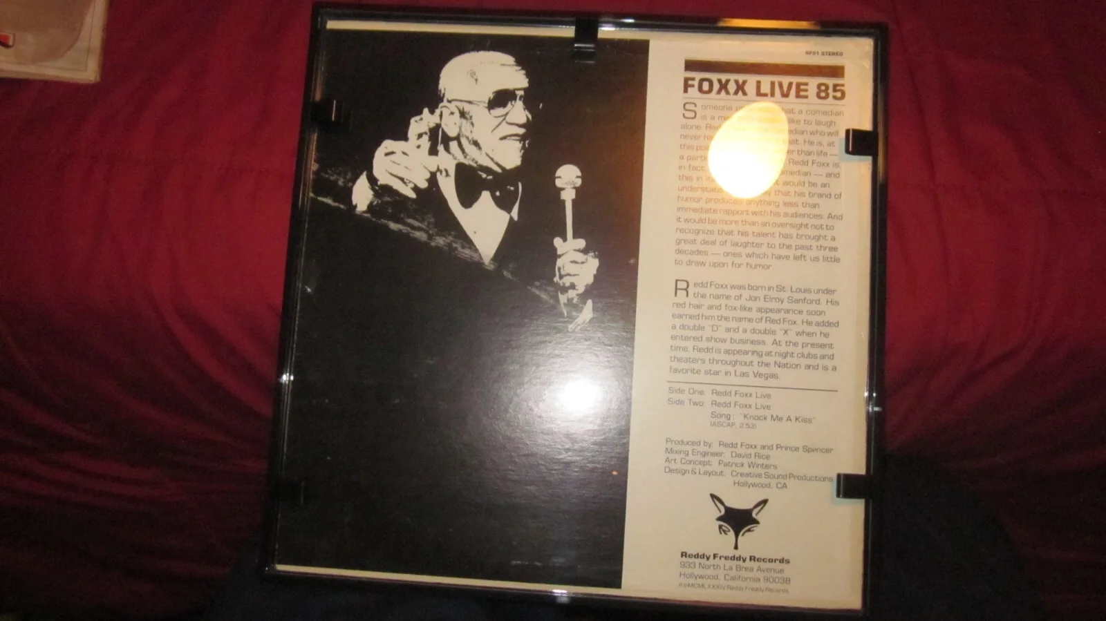 REDD FOXX FRAMED AUTOGRAPHED/SIGNED LP (COOL) SANFORD & SON STAR, image 3