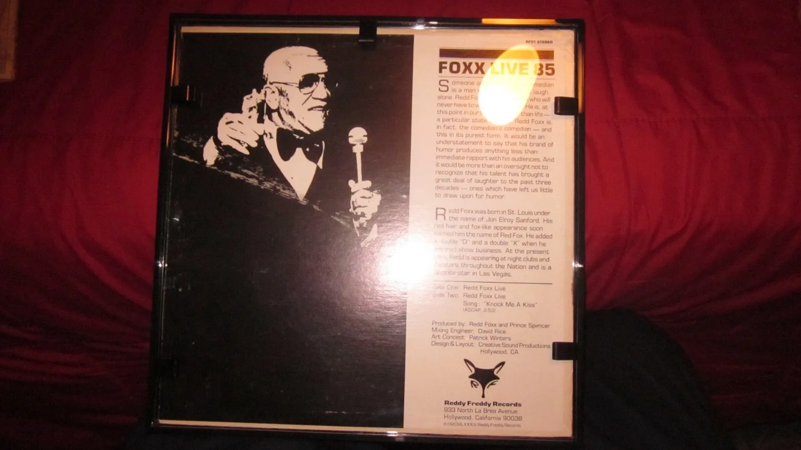 REDD FOXX FRAMED AUTOGRAPHED/SIGNED LP (COOL) SANFORD & SON STAR, image 4