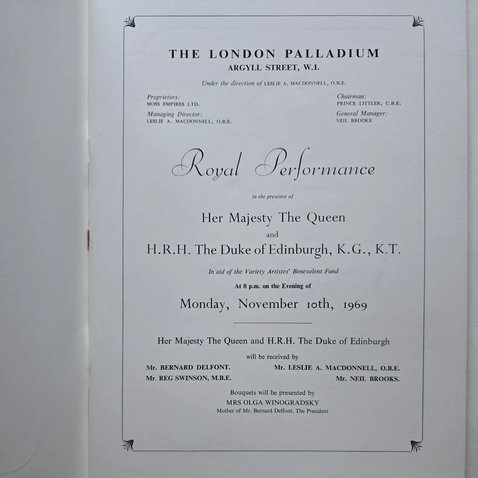 Royal Variety Performance 1969 original programme Tom Jones Danny La Rue, image 2