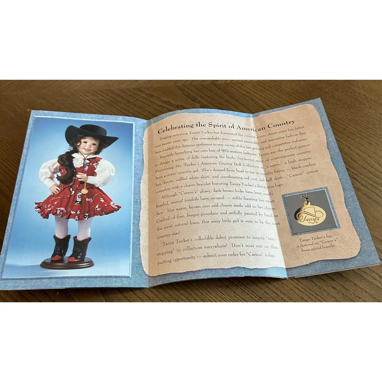Tanya Tucker Signed 1995 Hamilton Collection American Country Doll Brochure, изображение 3