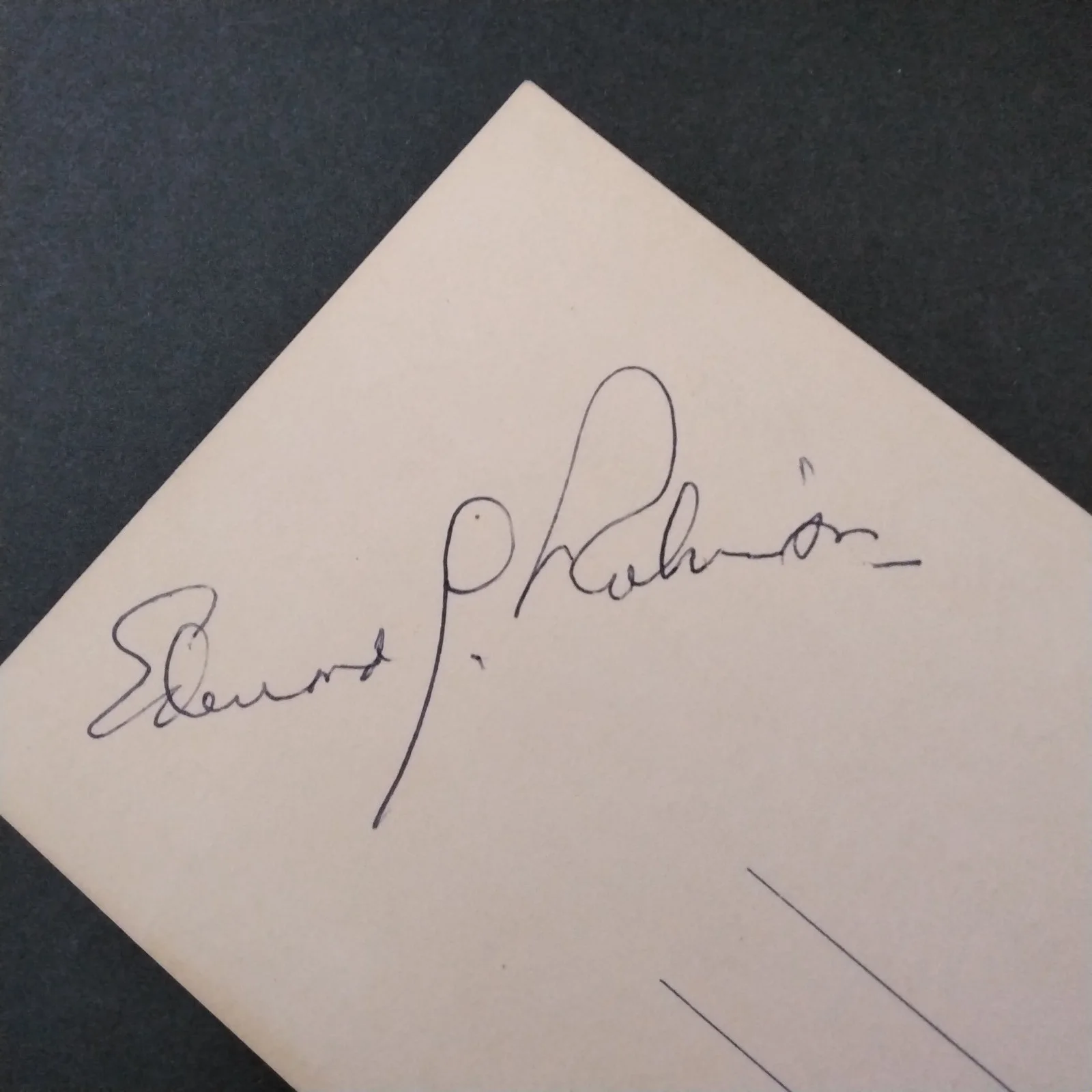 Edward G Robinson SIGNED Card Photo 30s Movie Actor Little Caesar Key Largo Noir, изображение 3