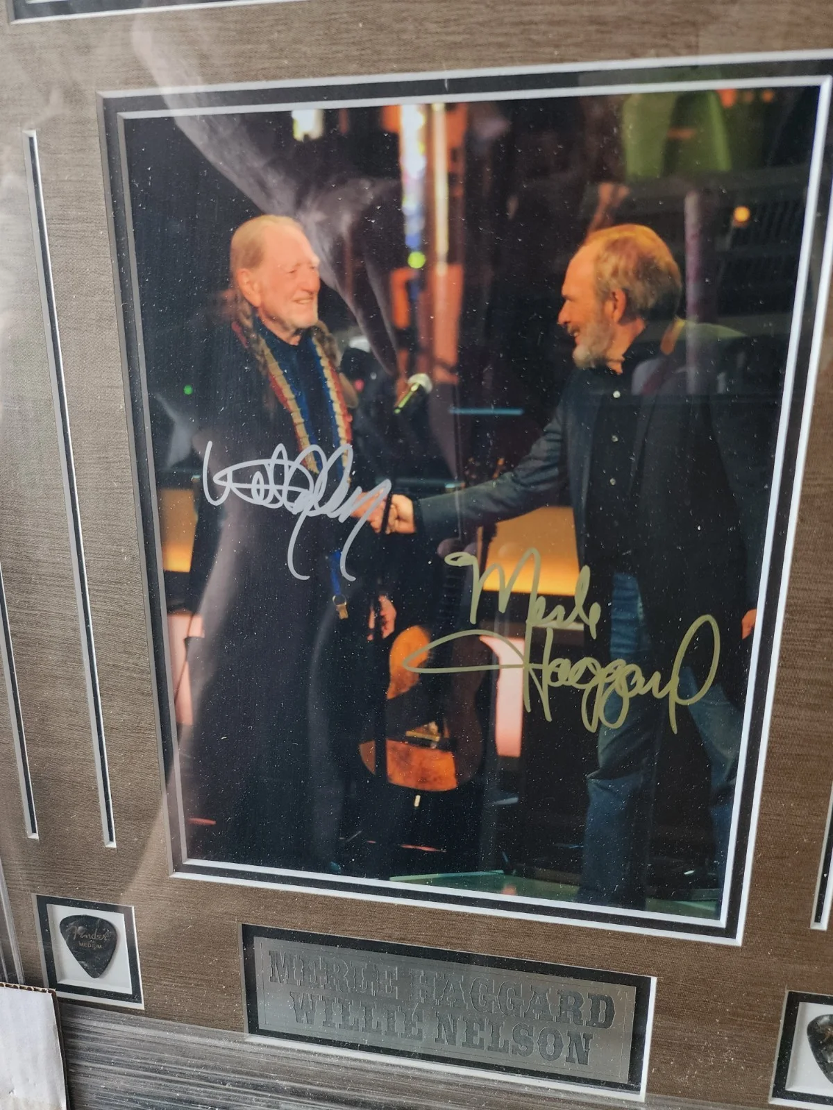 Willie Nelson and Merle Haggard dual Signed Color Photo, изображение 4