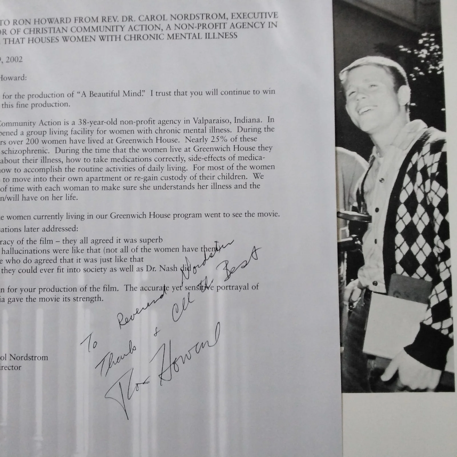 Ron Howard SIGNED Letter Movie TV Actor Director Happy Days Mayberry Apollo 13, изображение 2