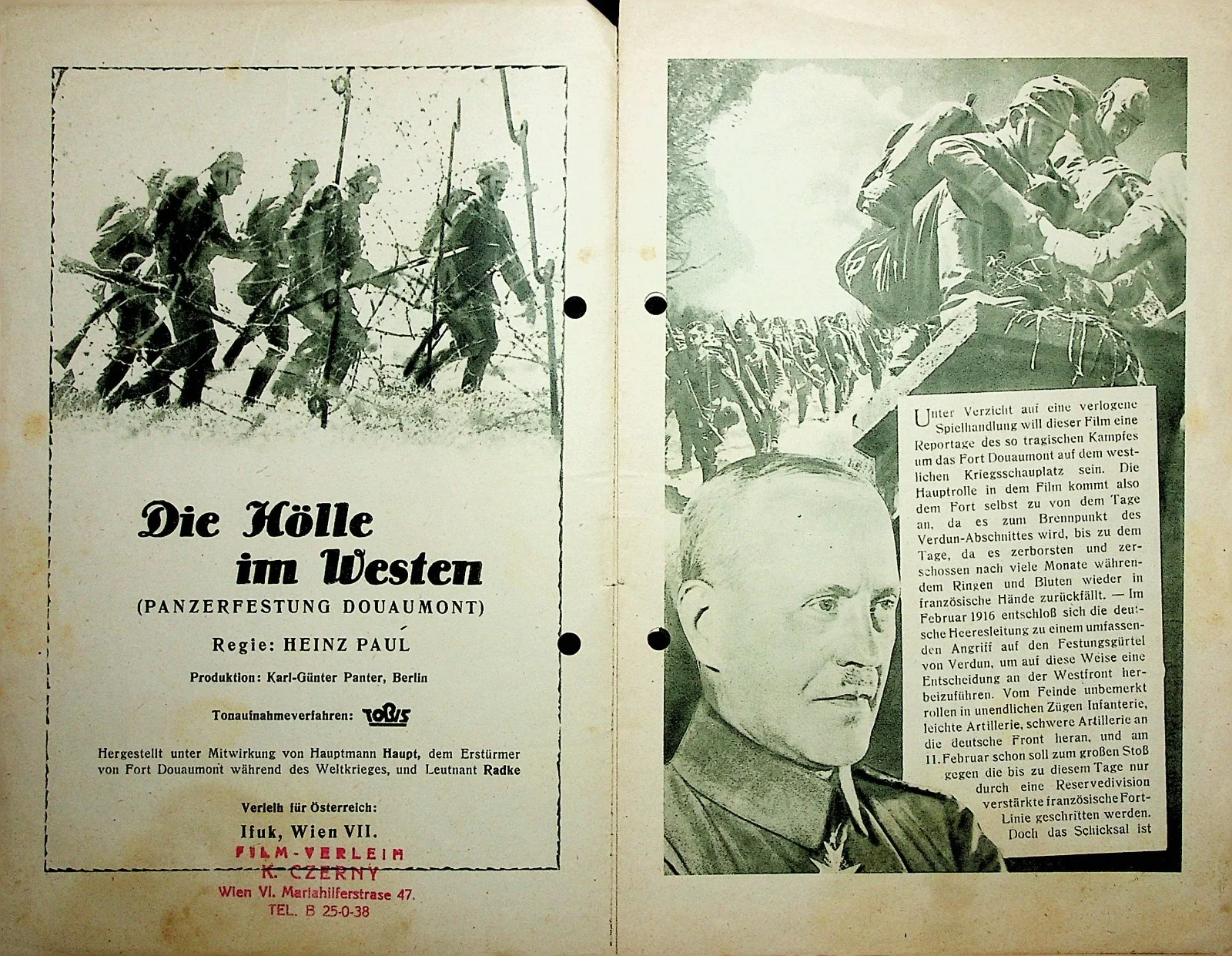 Vintage German film program WFK 252 DIE HÖLLE IM WESTEN Hell West Movie Cinema, image 2