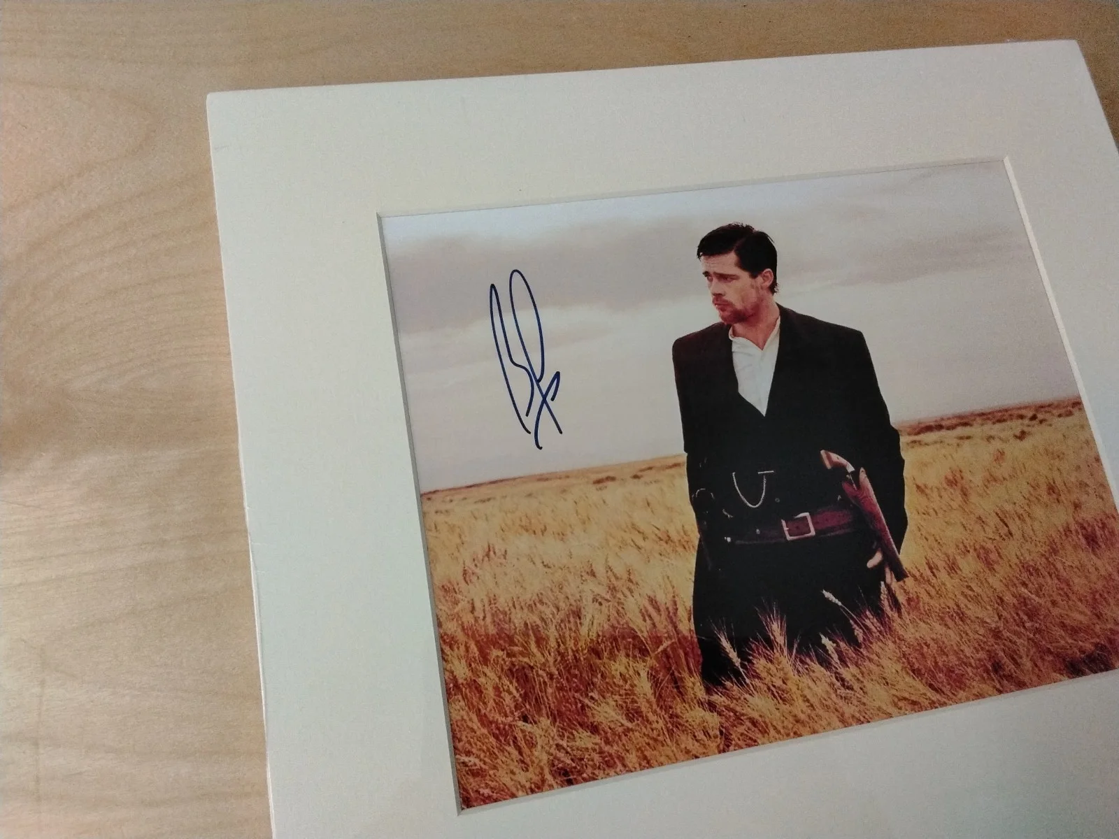Brad Pitt Signed 12x14 Matted Photo The Assassination of Jesse James Autograph, изображение 2