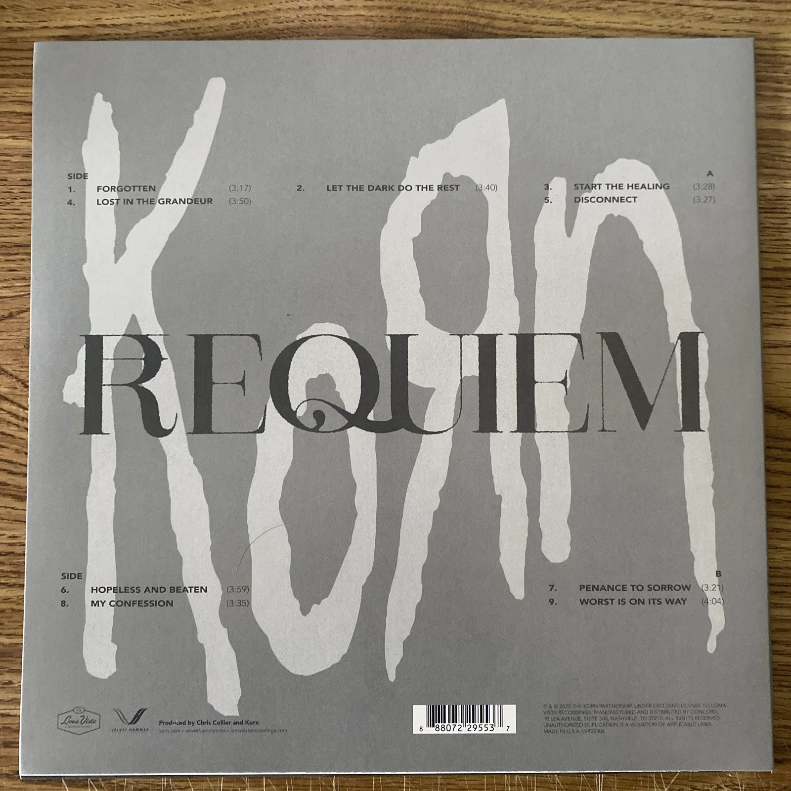 James Munky Shaffer Autographed Vinyl Album ‘Requiem’ Korn, image 3