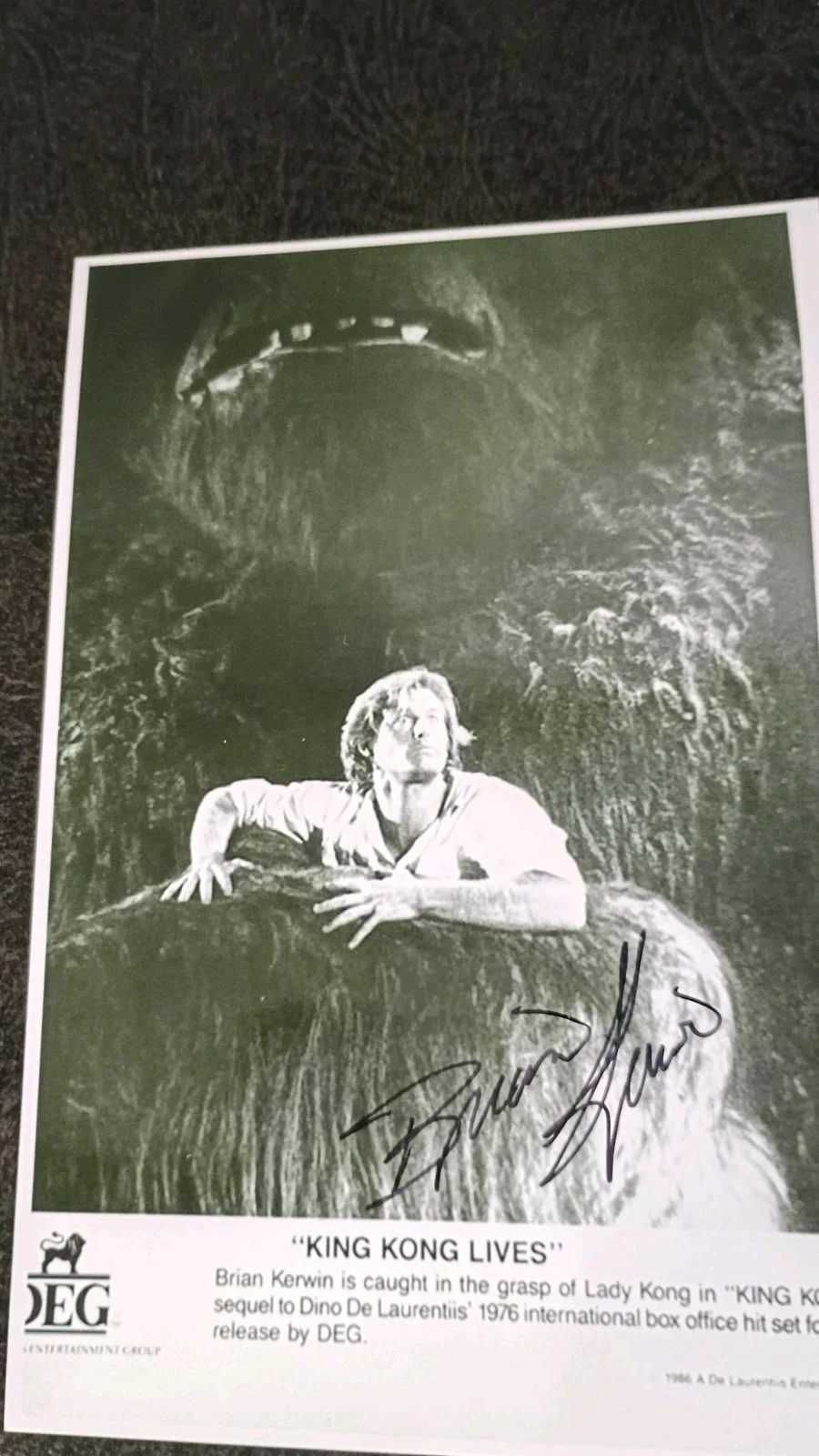 BRIAN KERWIN — BRIAN KERWIN 2 Hand Signed Autograph 4X6 Photo S - ACTOR - KING KONG LUVES, изображение 2