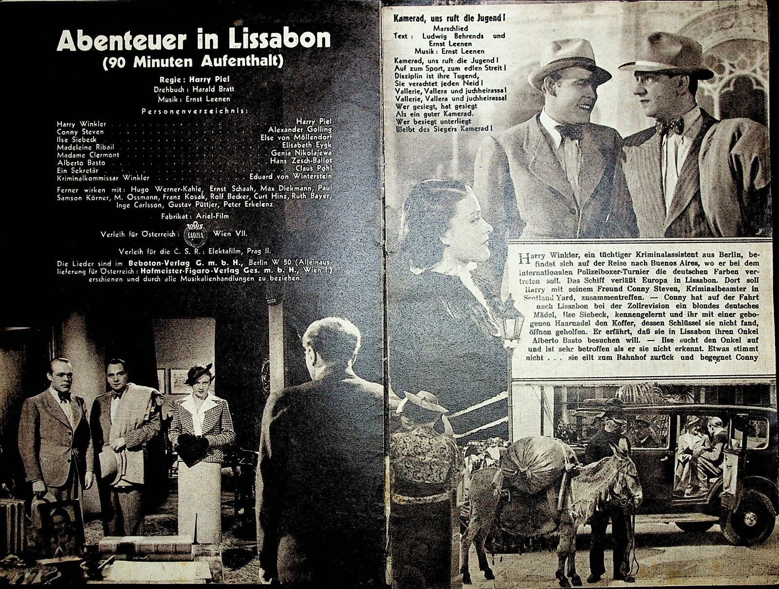 Vintage German film program WFK 1546 Abenteuer in Lissabon Movie Cinema, изображение 2