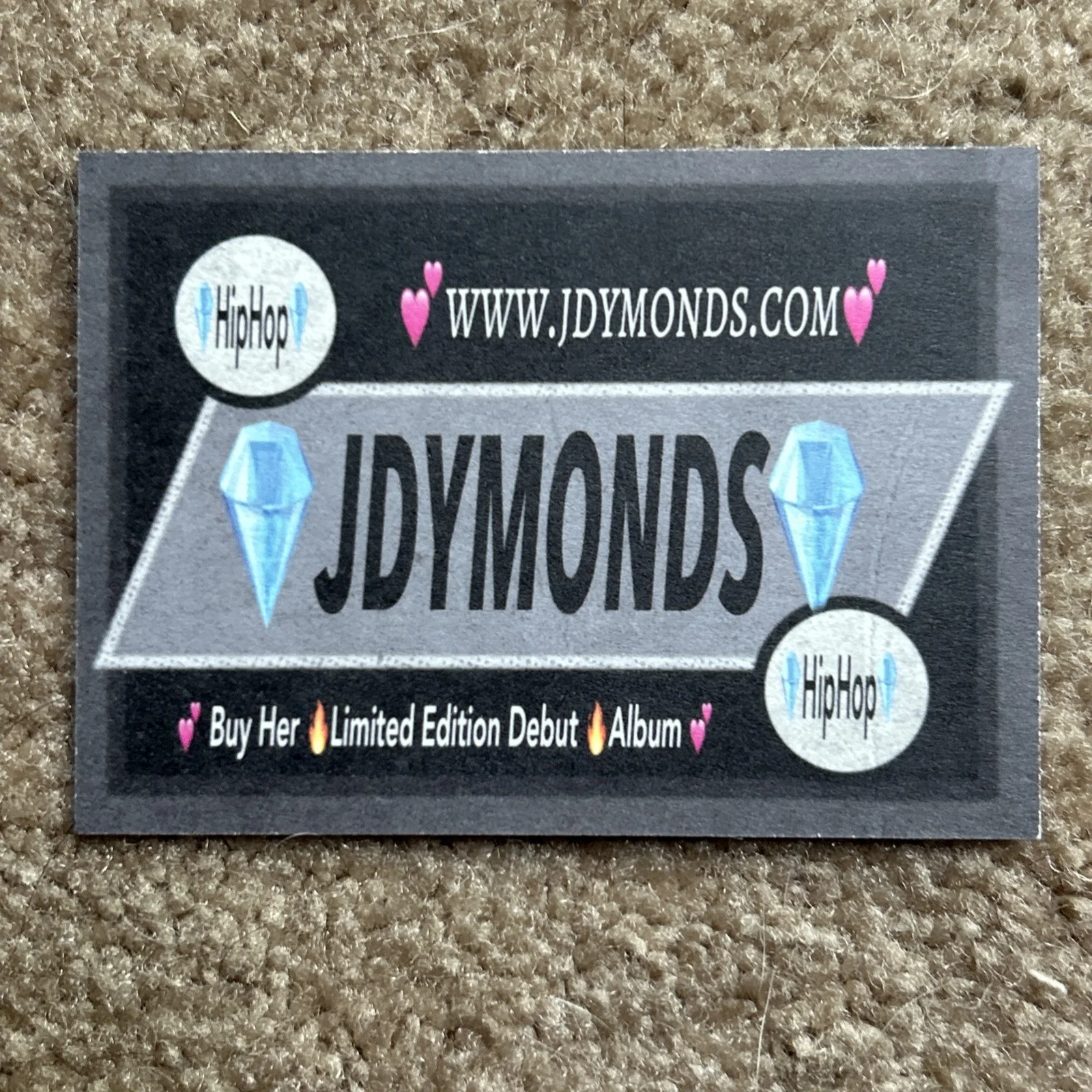 JDYMONDS Autographed Artist Trading Card Hip Hop Artist, изображение 2