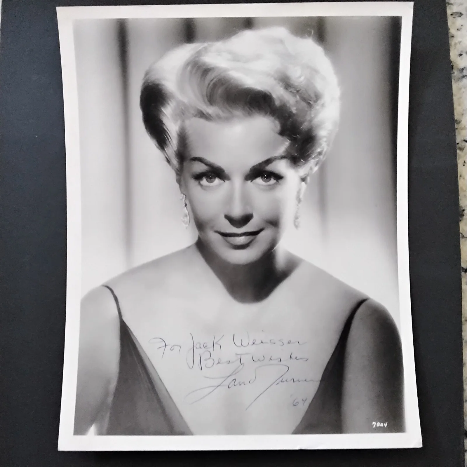 Lana Turner SIGNED 1969 DW Photo Movie Actress Postman Rings Twice Bad Beautiful, изображение 2
