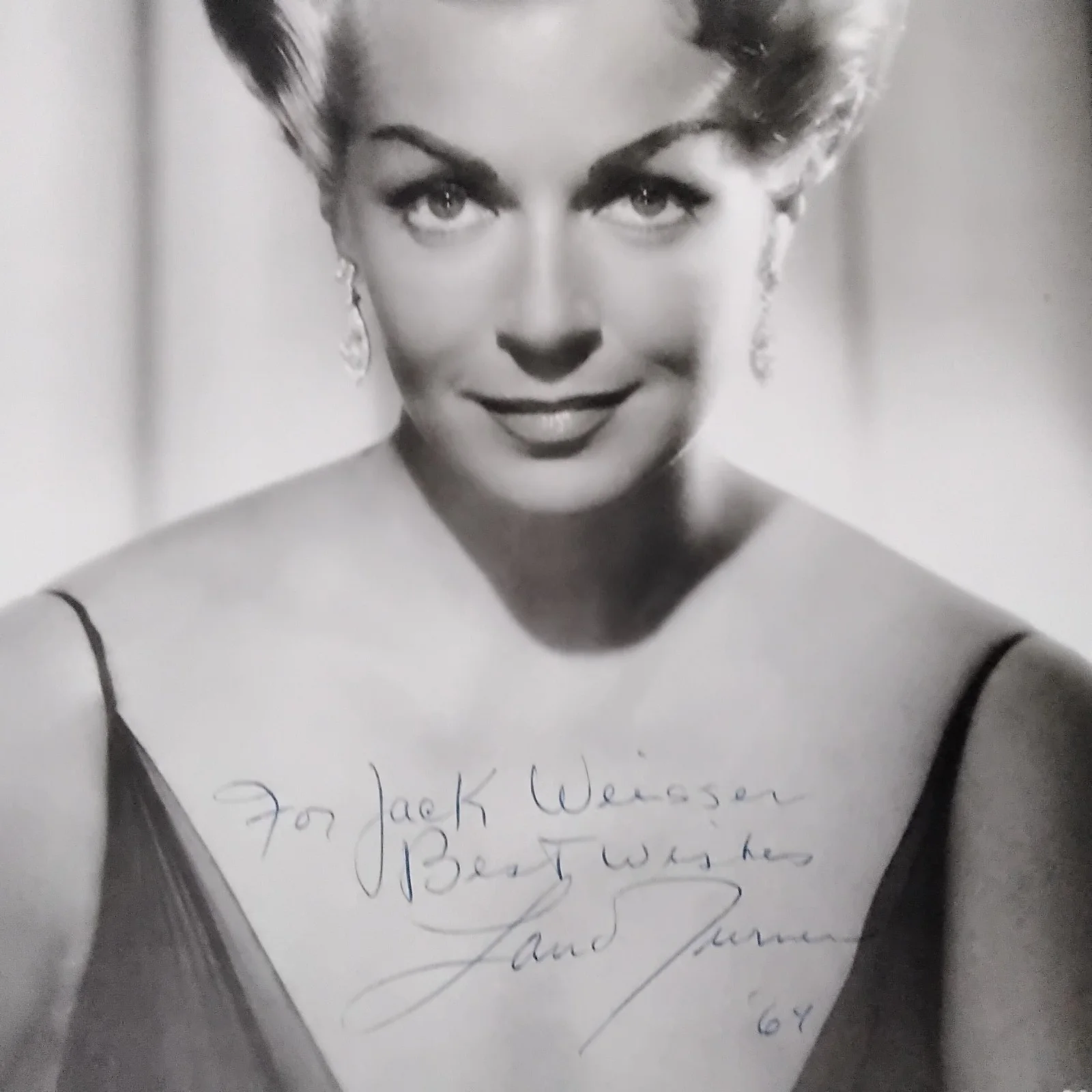 Lana Turner SIGNED 1969 DW Photo Movie Actress Postman Rings Twice Bad Beautiful, изображение 3