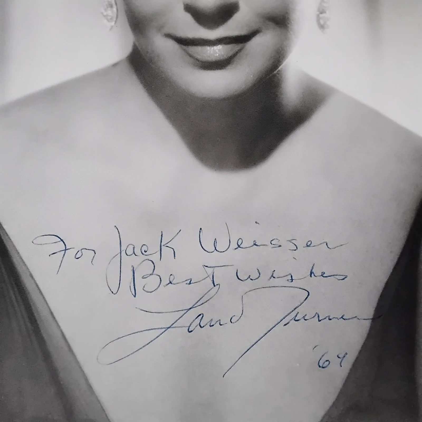 Lana Turner SIGNED 1969 DW Photo Movie Actress Postman Rings Twice Bad Beautiful, изображение 4
