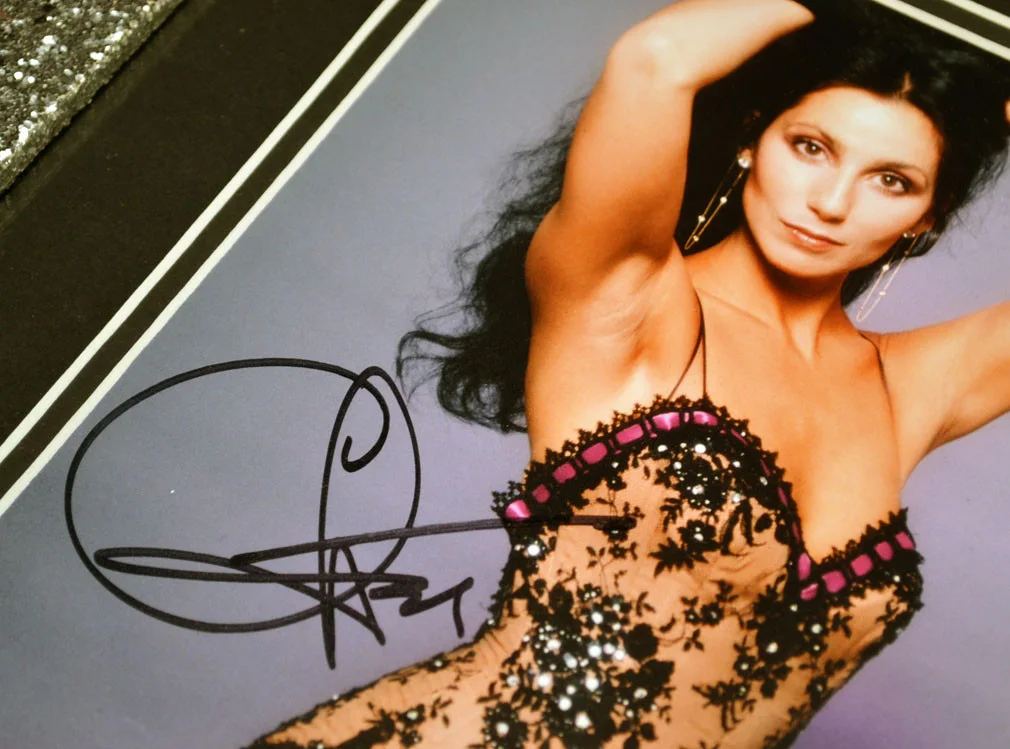 CHER — CHER Signed Autograph large Framed DISPLAY, "Mama Mia", COA, Plaque, UACC RD#228, image 4