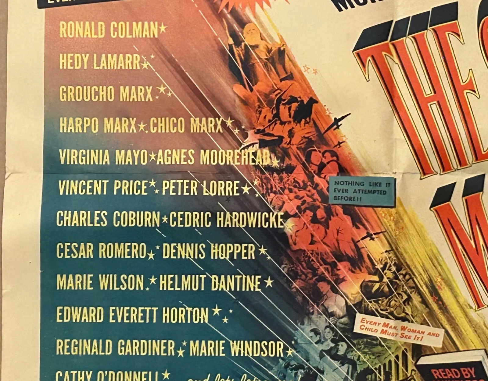 CHARLES BENNETT—SIGNED STORY OF MANKIND Poster—MARX BROS•R Colman•Dennis Hopper, изображение 4