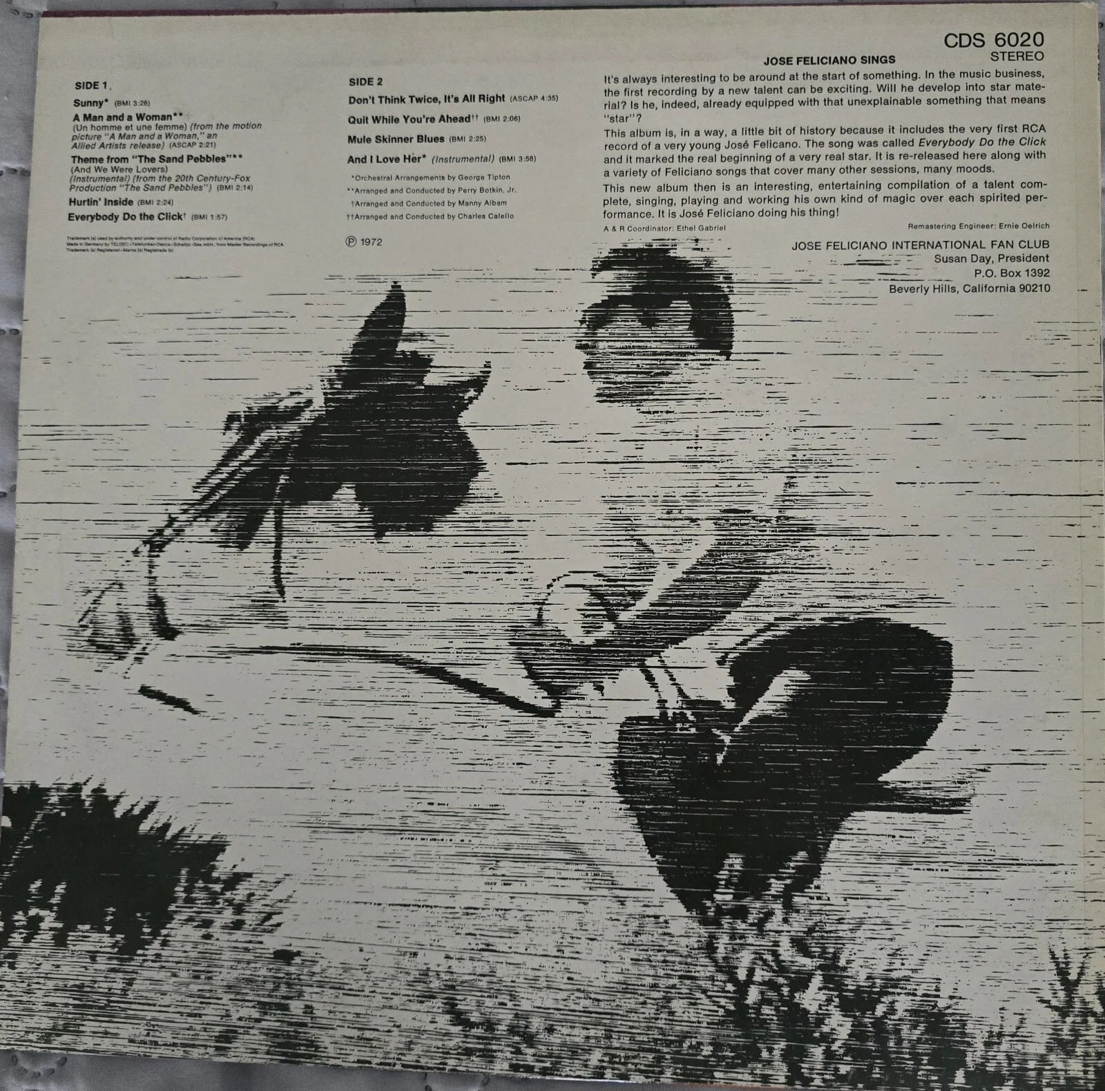 JOSE FELICIANO LP Autograph Signed Vinyl, image 2