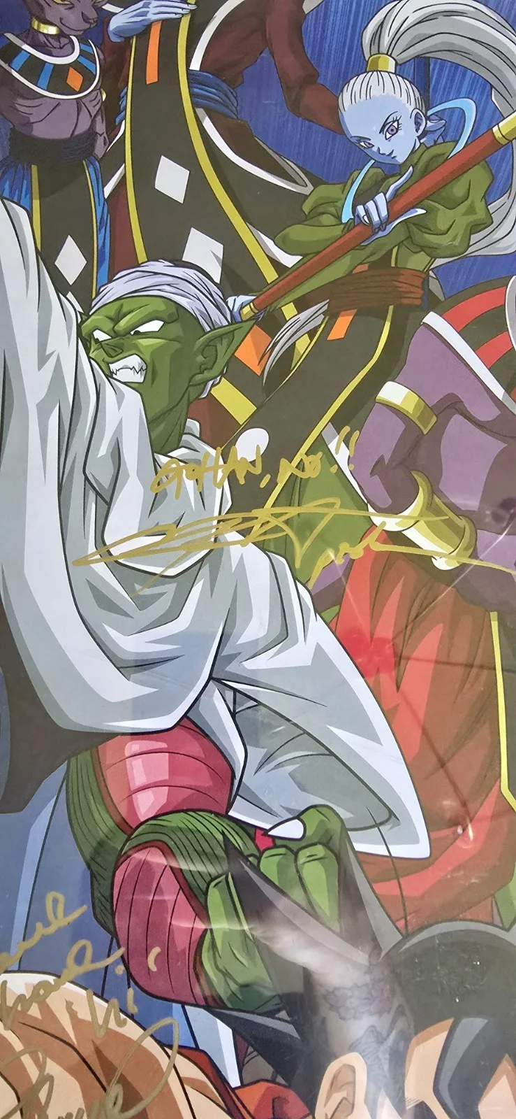 22x34 Dragon Ball Z Super Signed Poster 6 Autos DBZ Anime Comic Con Quotes, image 2