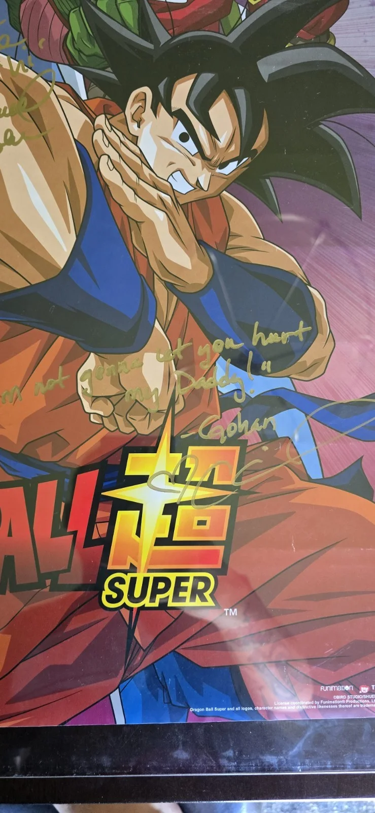 22x34 Dragon Ball Z Super Signed Poster 6 Autos DBZ Anime Comic Con Quotes, image 5