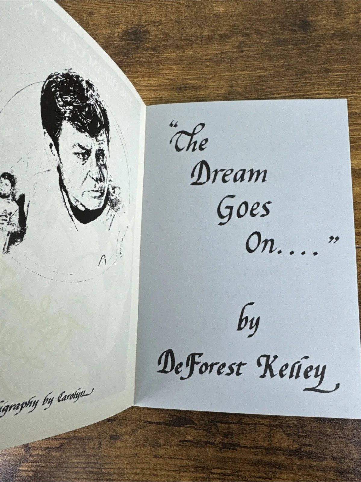 DeForest Kelley — "The Dream Goes On" written and autographed by DeForest Kelley, image 3