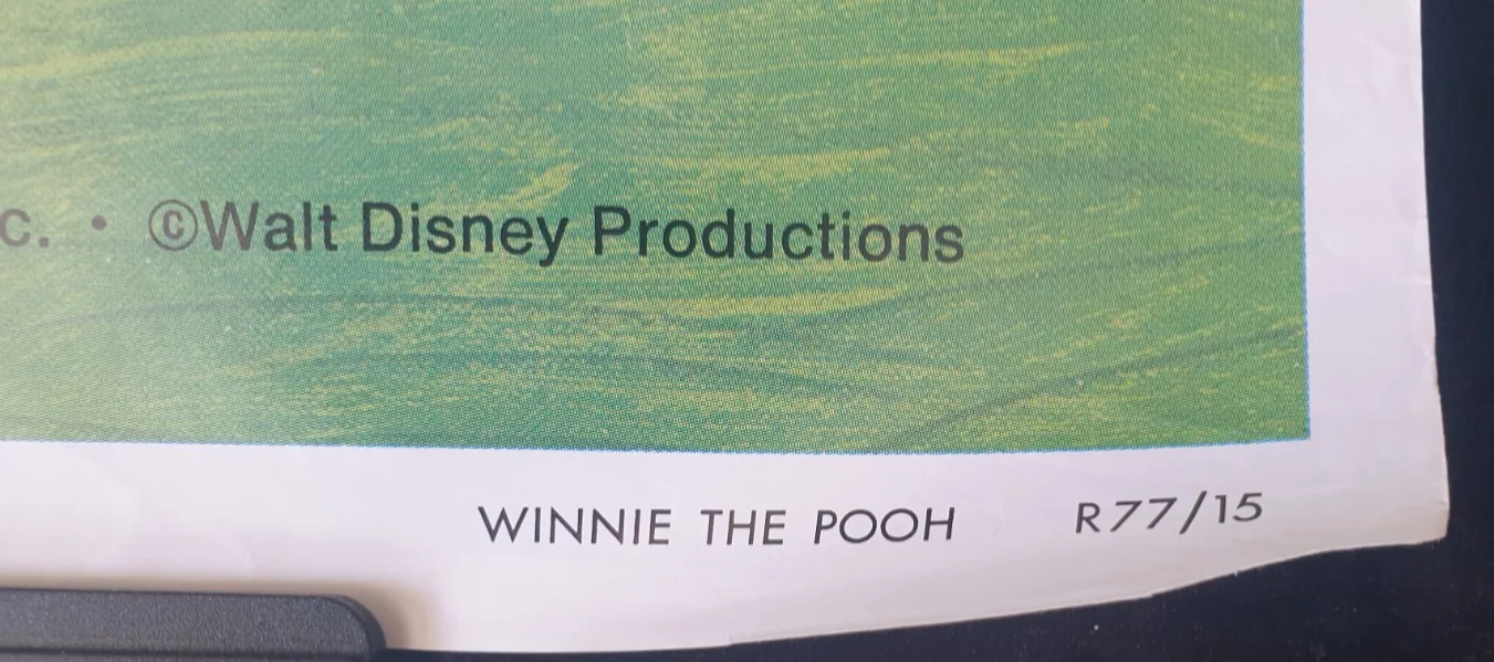 Winnie The Pooh Original US One Sheet Movie Poster 27x40 Disney Rolled, изображение 4