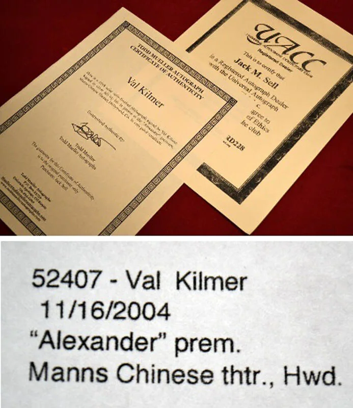 VAL KILMER — VAL KILMER Signed Rare ALEXANDER Autograph, Frame, COA, UACC RD#228, DVD, image 5