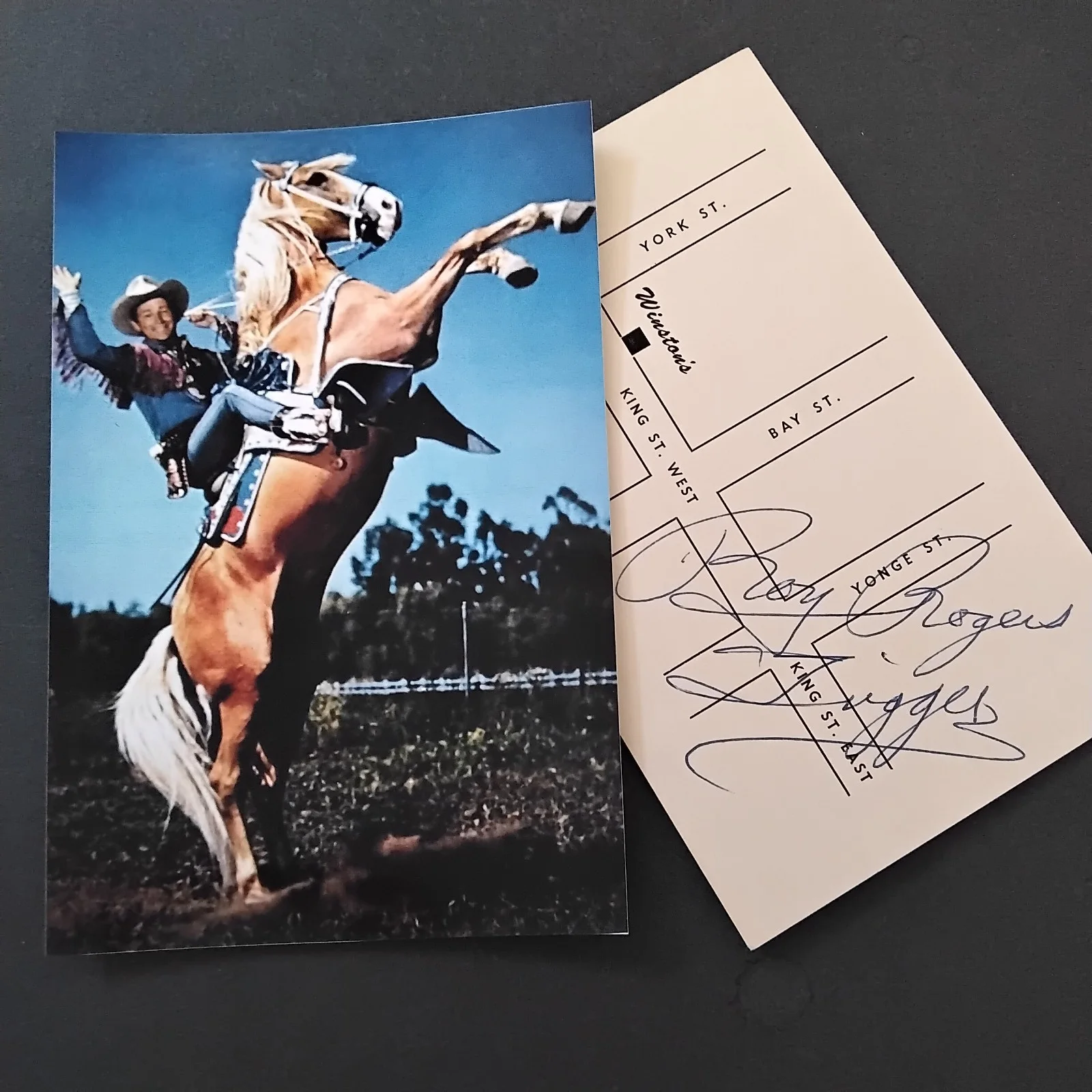 Roy Rogers SIGNED Card Photo 40s Movie TV Actor Trigger Westerns Happy Trails, изображение 2