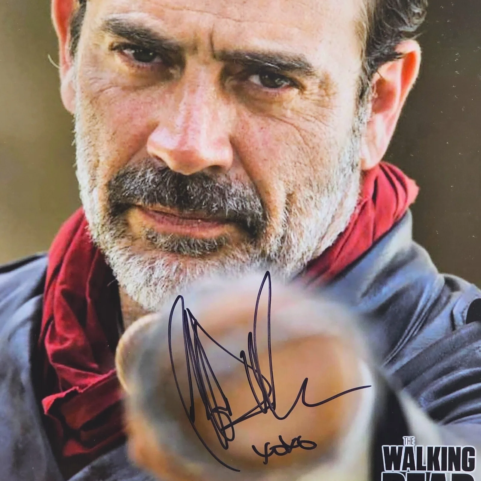 Jeffrey Dean Morgan — Jeffrey Dean Morgan Autographed Signed Negan & Lucille Walking Dead Photo SWAU