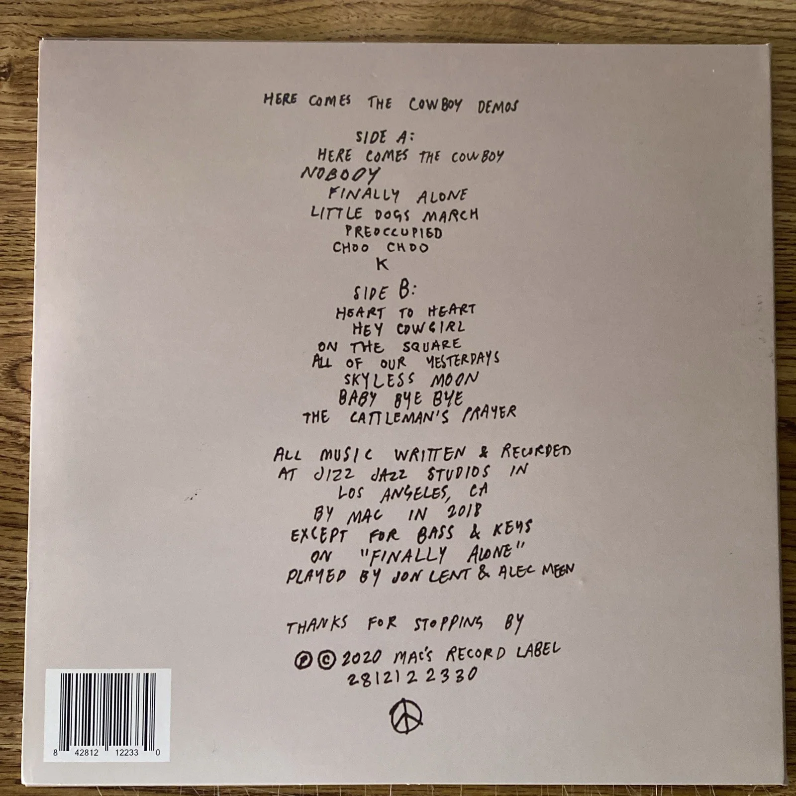 Mac DeMarco Autographed Vinyl Album ‘Here Comes The Cowboy Demos’, image 3