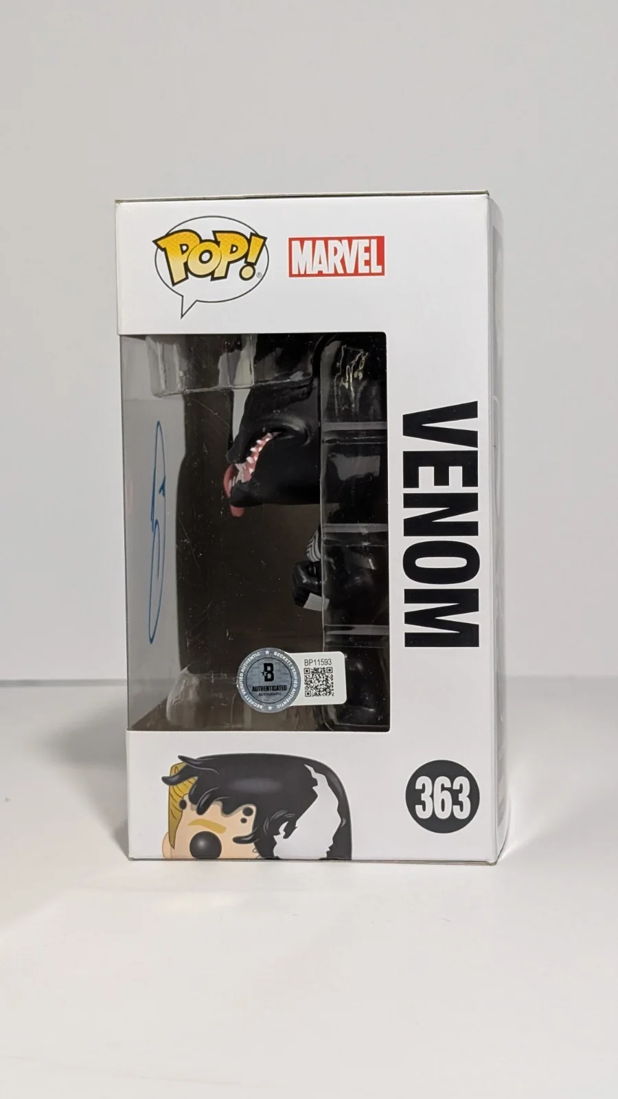 Tom Hardy — Tom Hardy Signed Venom Funko Pop 363 Eddie Brock Marvel Spider-Man Verse w/COA, изображение 2