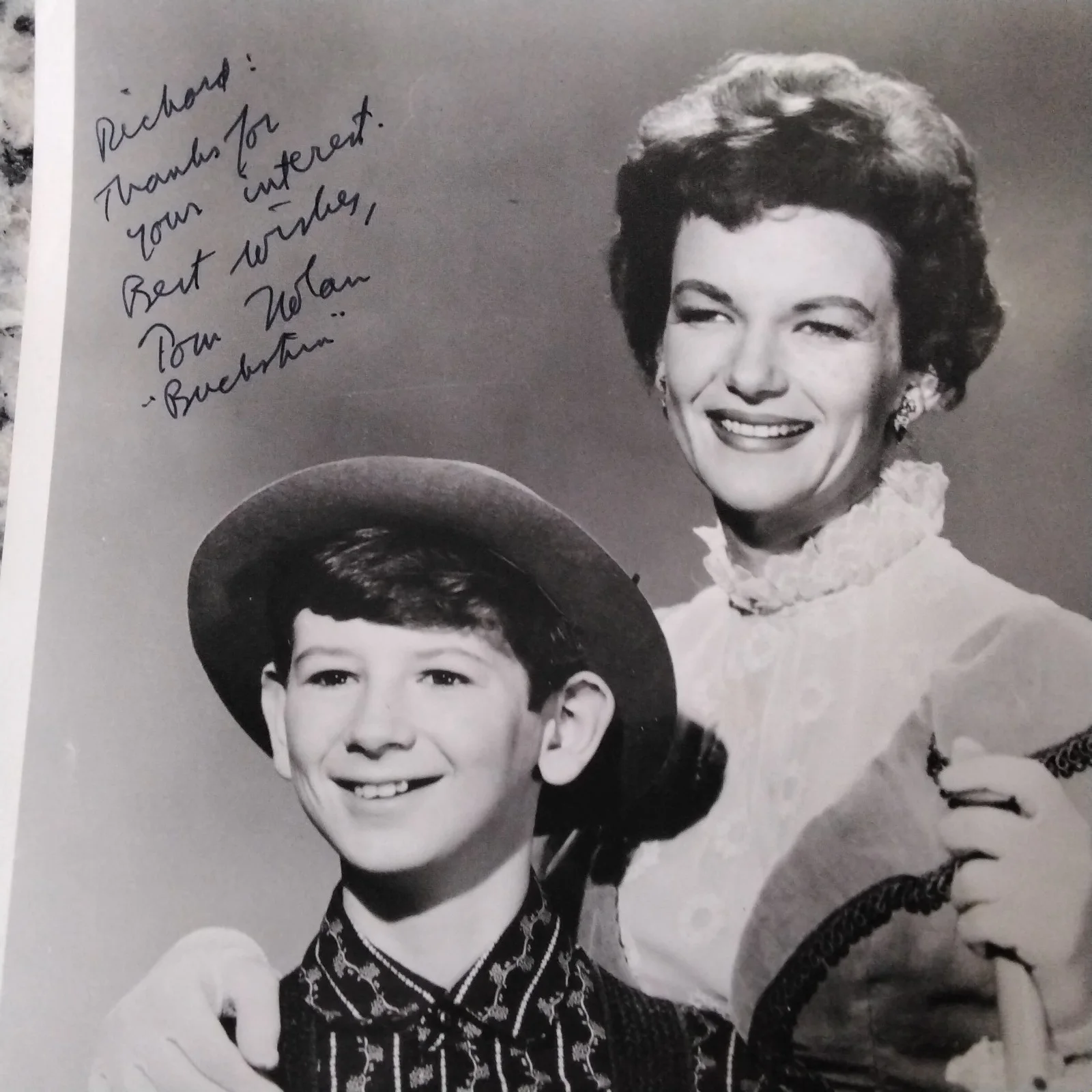 Tommy Nolan Signed Photo 50s Child Movie TV Actor Buckskin Rifleman Gunsmoke, изображение 3