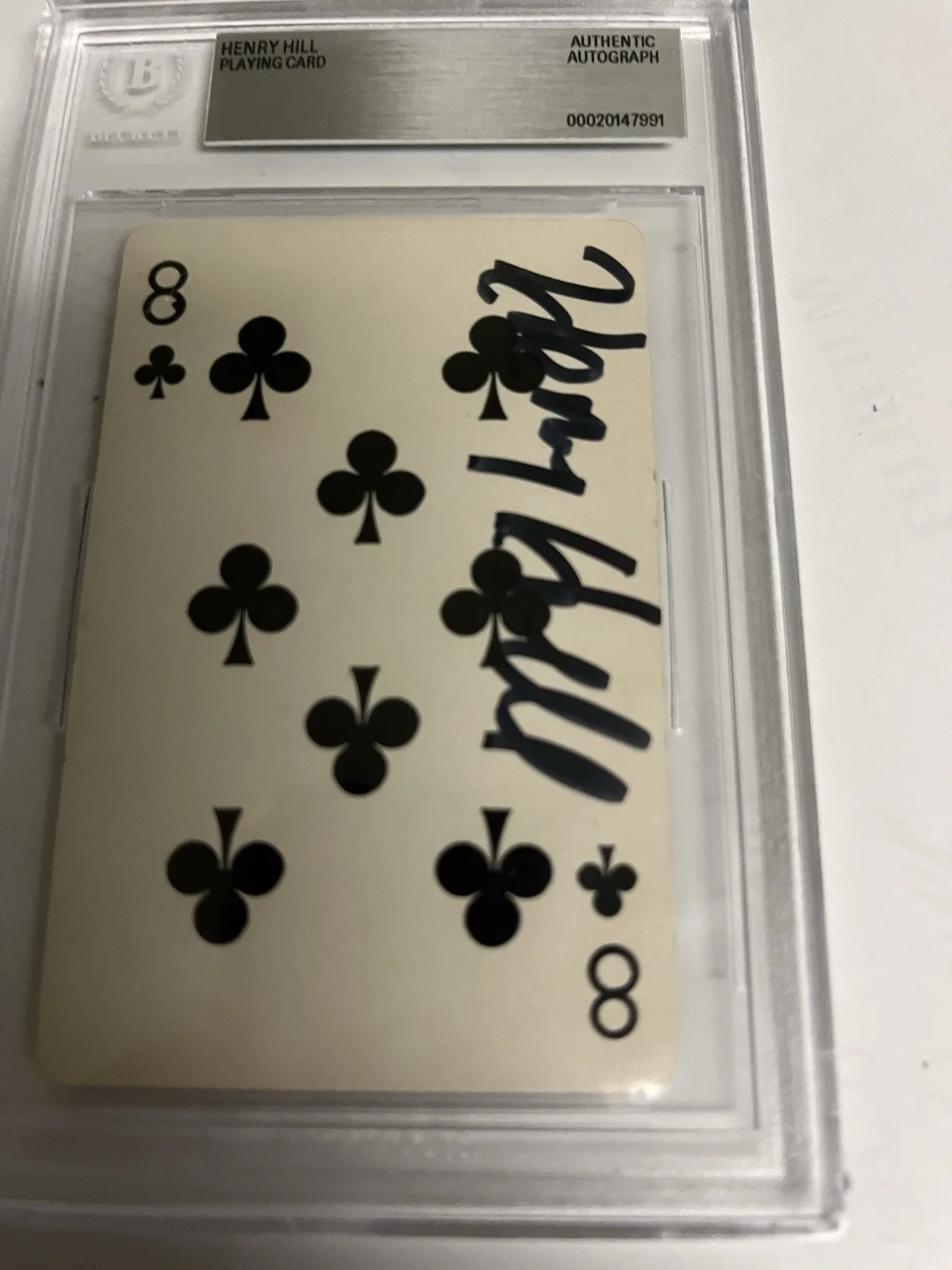 Autographed Henry Hill 8 Of Clubs Playing Card Beckett Signed Auto Goodfellas, изображение 2
