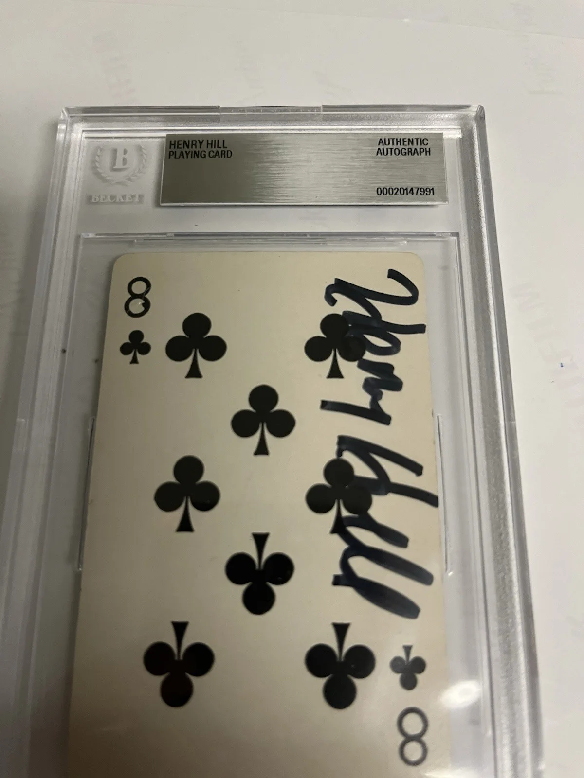 Autographed Henry Hill 8 Of Clubs Playing Card Beckett Signed Auto Goodfellas, изображение 3