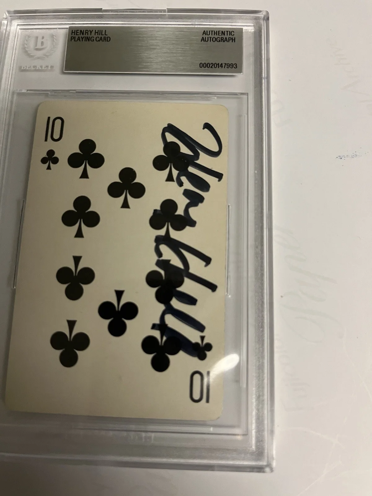 Autographed Henry Hill Ten Of Clubs Playing Card Beckett Signed Auto Goodfellas, изображение 2