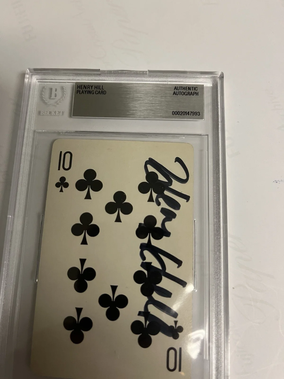 Autographed Henry Hill Ten Of Clubs Playing Card Beckett Signed Auto Goodfellas, изображение 3