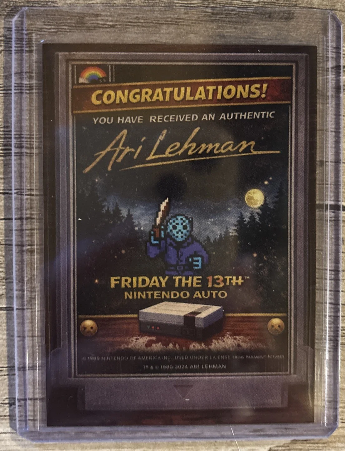 Ari Lehman Jason Vorhees Autographed Card “Friday The 13th” Nintendo RC, изображение 2