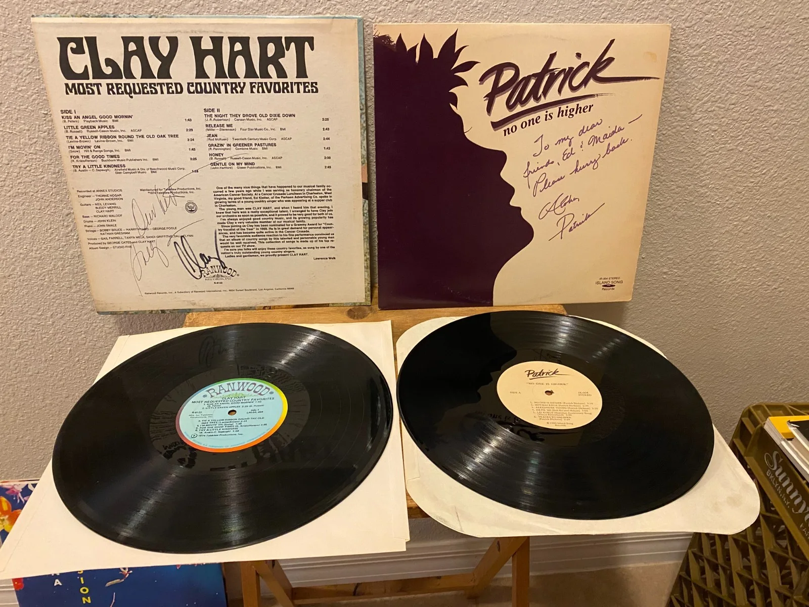2 Signed LPs:CLAY HART(Clay Hart&Sally Flynn)/PATRICK Dickson-No One Is Higher, image 2