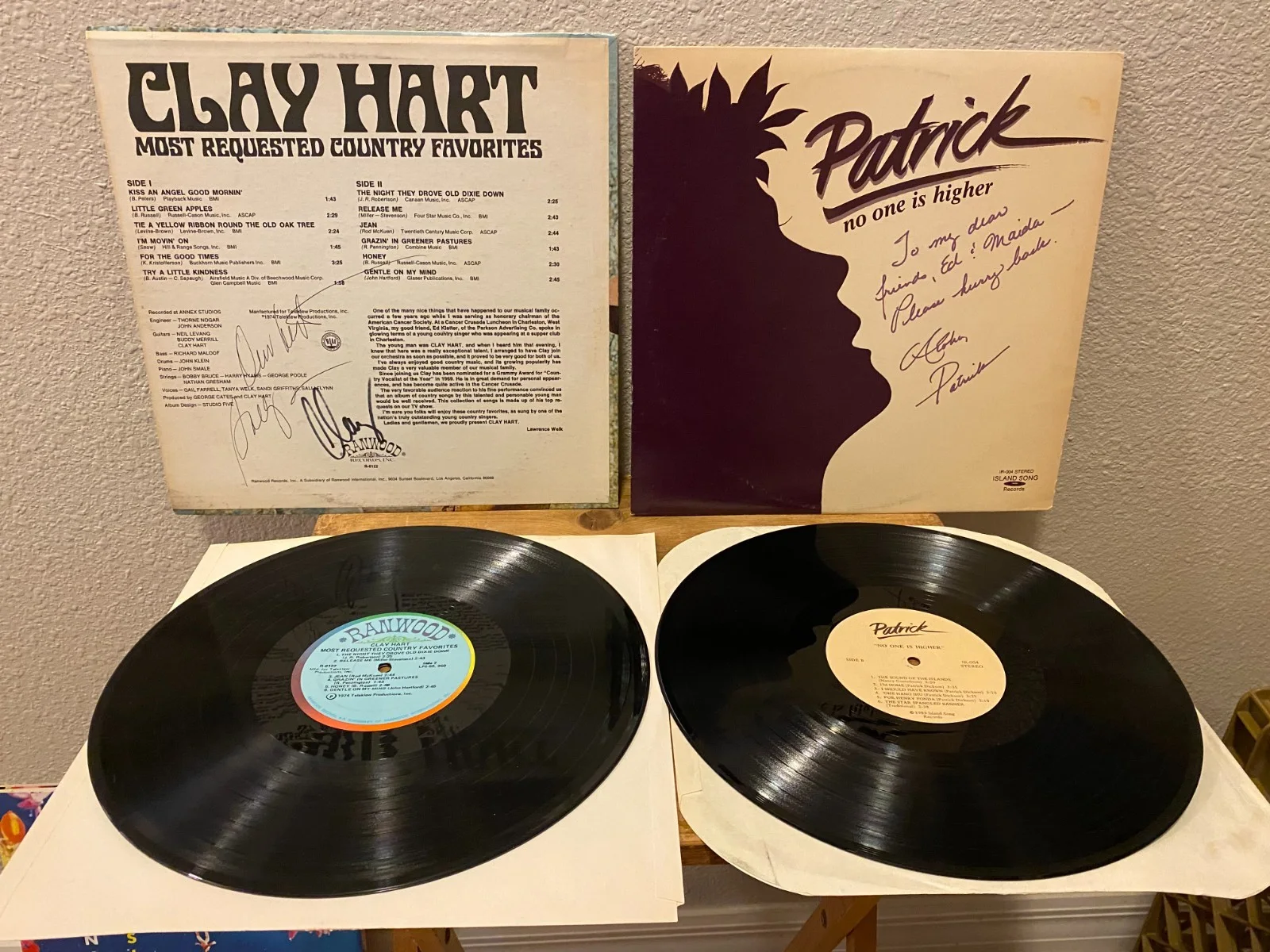 2 Signed LPs:CLAY HART(Clay Hart&Sally Flynn)/PATRICK Dickson-No One Is Higher, image 3