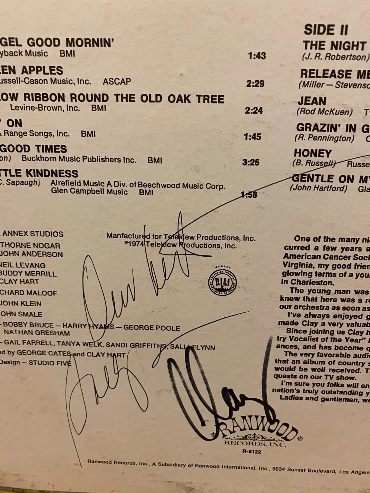 2 Signed LPs:CLAY HART(Clay Hart&Sally Flynn)/PATRICK Dickson-No One Is Higher, image 5