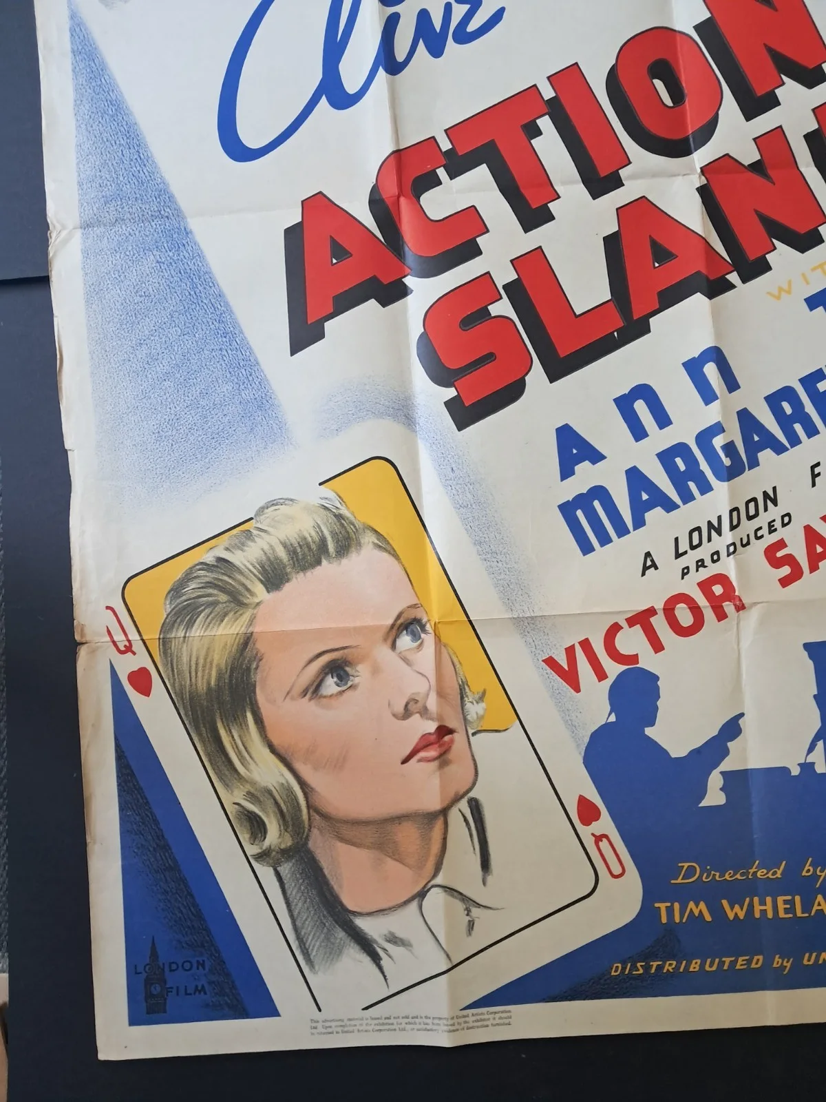ACTION FOR SLANDER 1937 ORIGINAL UK QUAD POSTER CLIVE BROOK -ANN TODD VNC, image 4