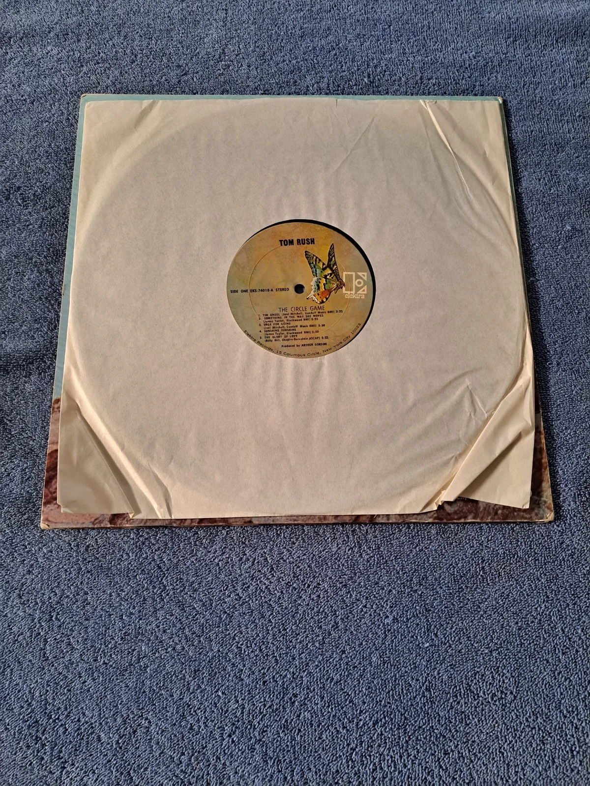 TOM RUSH SIGNED "THE CIRCLE GAME " VINYL 1968 by ELEKRA RECORDS JSA COA, image 4