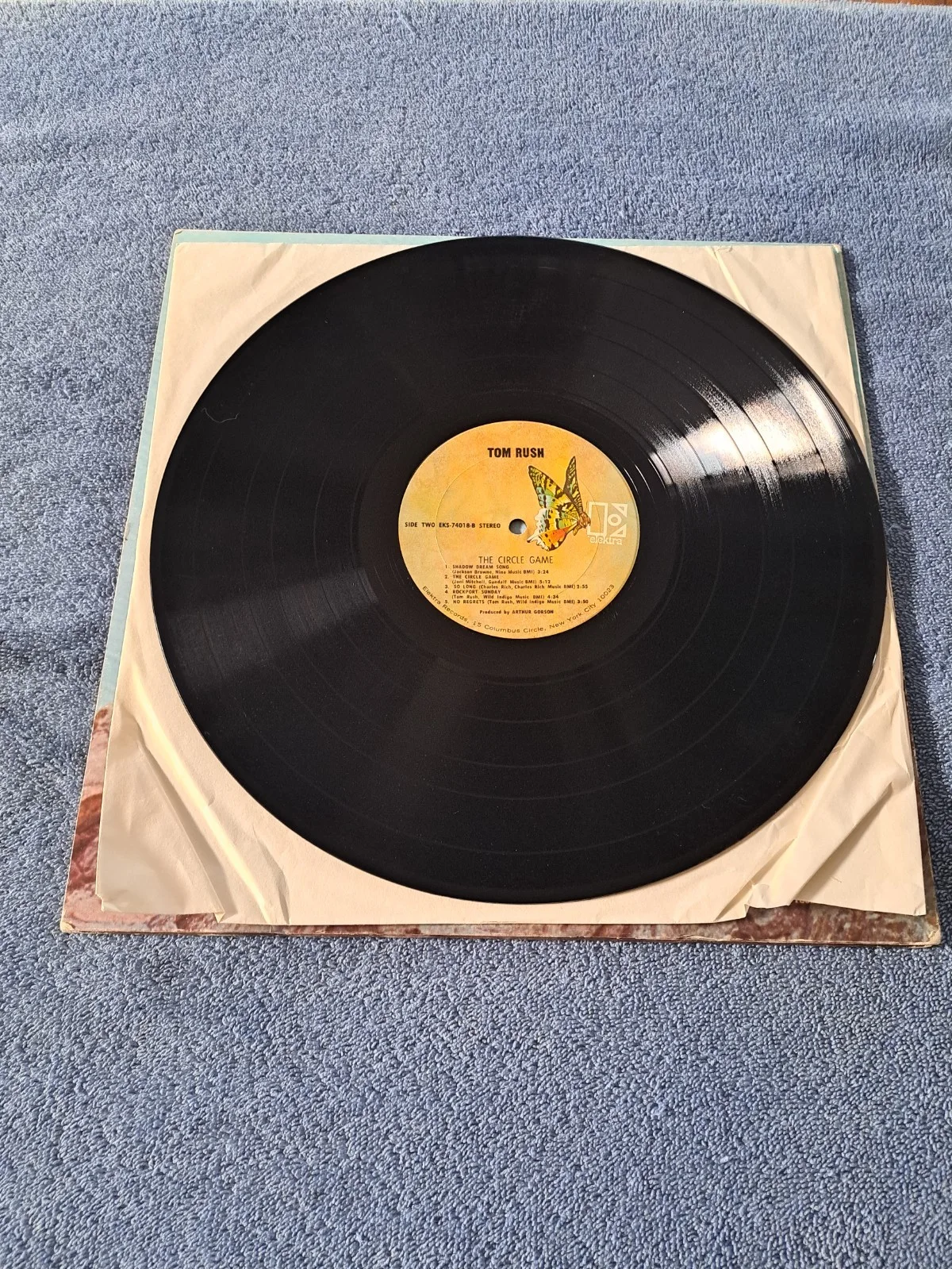 TOM RUSH SIGNED "THE CIRCLE GAME " VINYL 1968 by ELEKRA RECORDS JSA COA, image 5